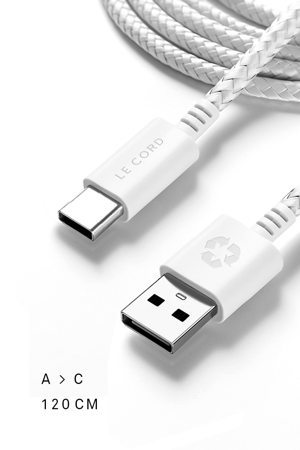 Super Pale USB A to Type C cable · 1.2 meter · Made of recycled plastics-0