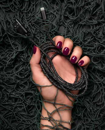 Black iPhone Lightning cable · 2 meter · Made of recycled fishing nets-2