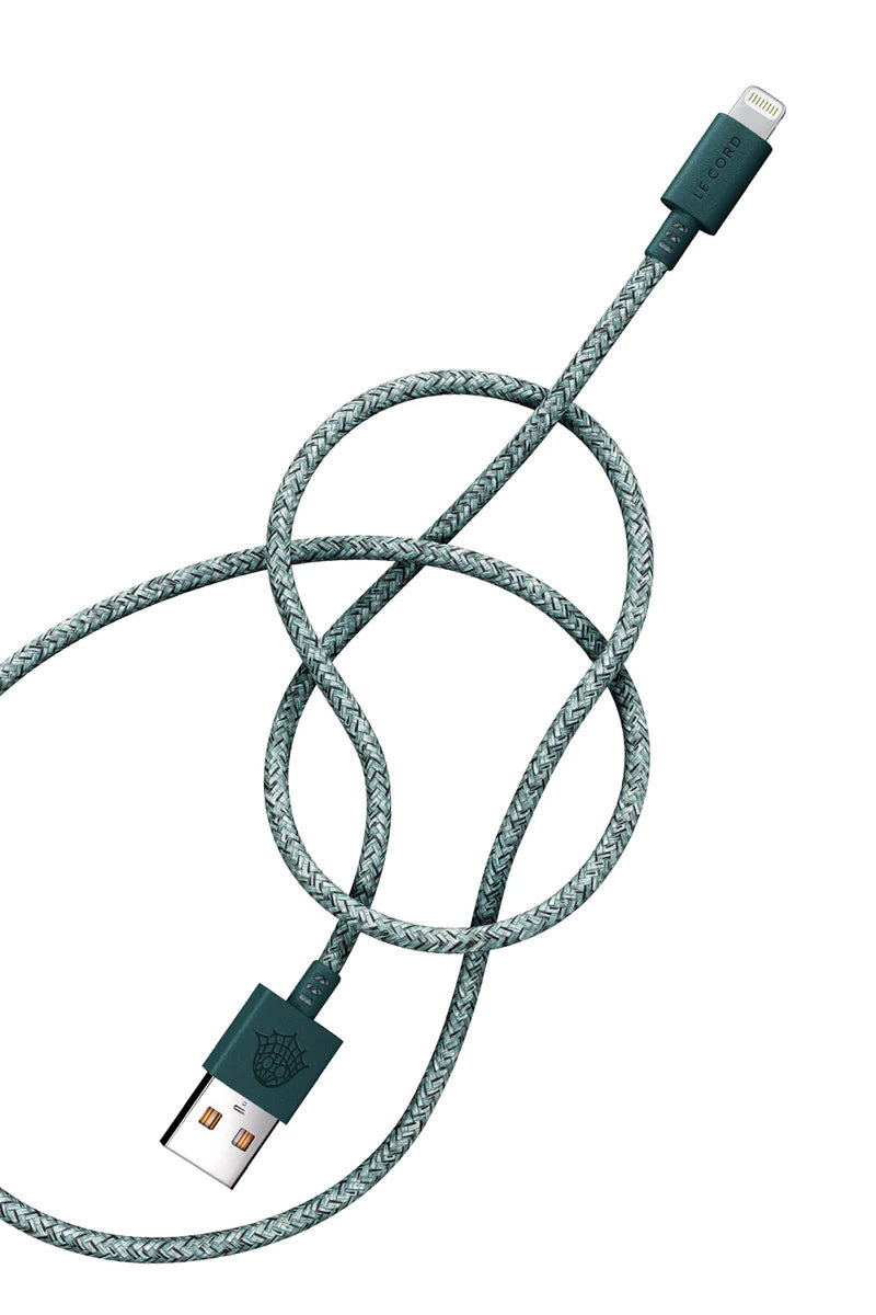 Green iPhone Lightning cable · 2 meter · Made of recycled fishing nets-2