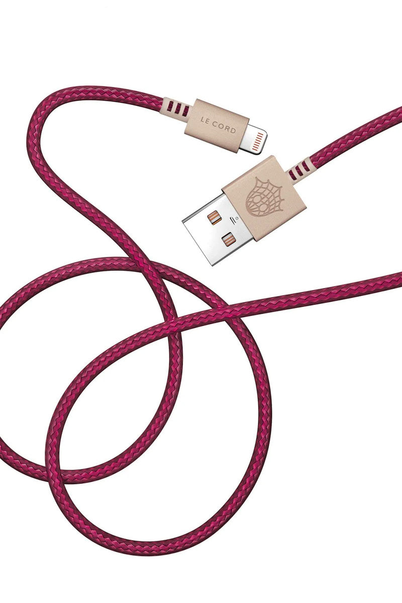 Plum iPhone Lightning cable · 2 meter · Made of recycled fishing nets-6